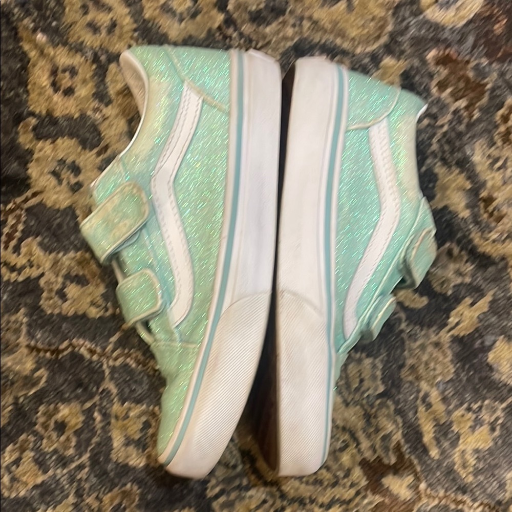 Vans Green Canvas Sneakers with Velcro Straps - Picture 3 of 6